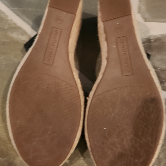 Gentle Souls Black Wedge Espadrilles with Elastic Slingback - Picture 6 of 10